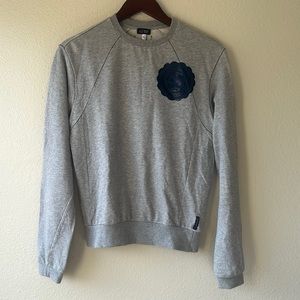 ARMANI JEANS Wax Seal AJ Logo Grey Sweatshirt, Size M